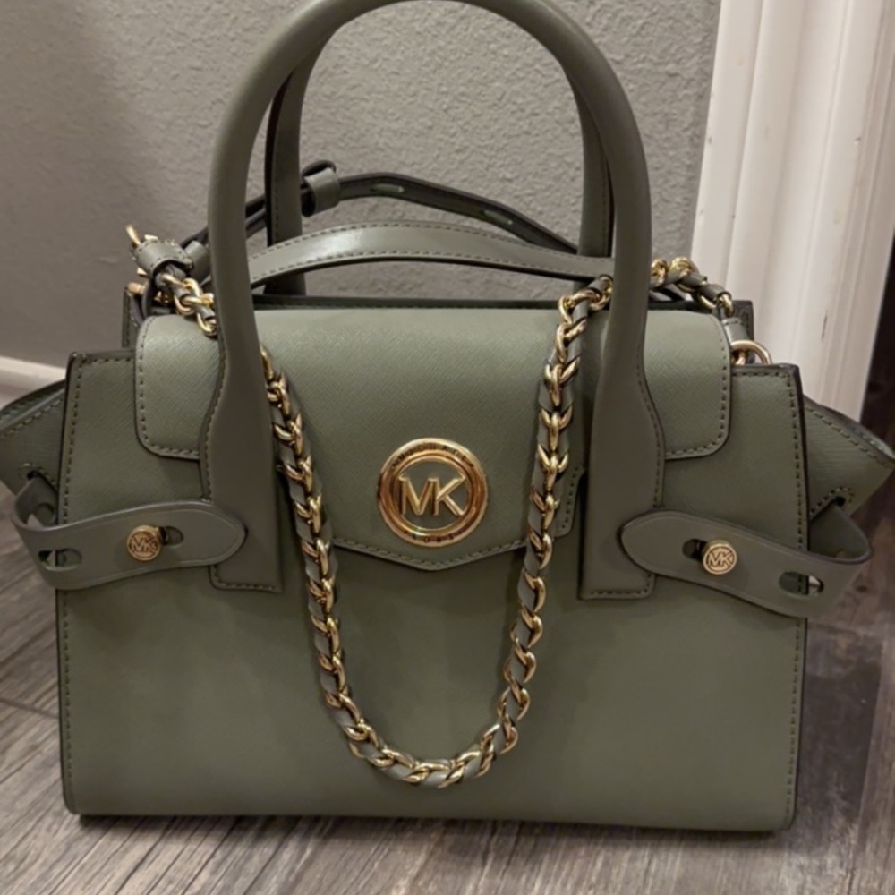 MK purse super cute olive green and gold embellishments.